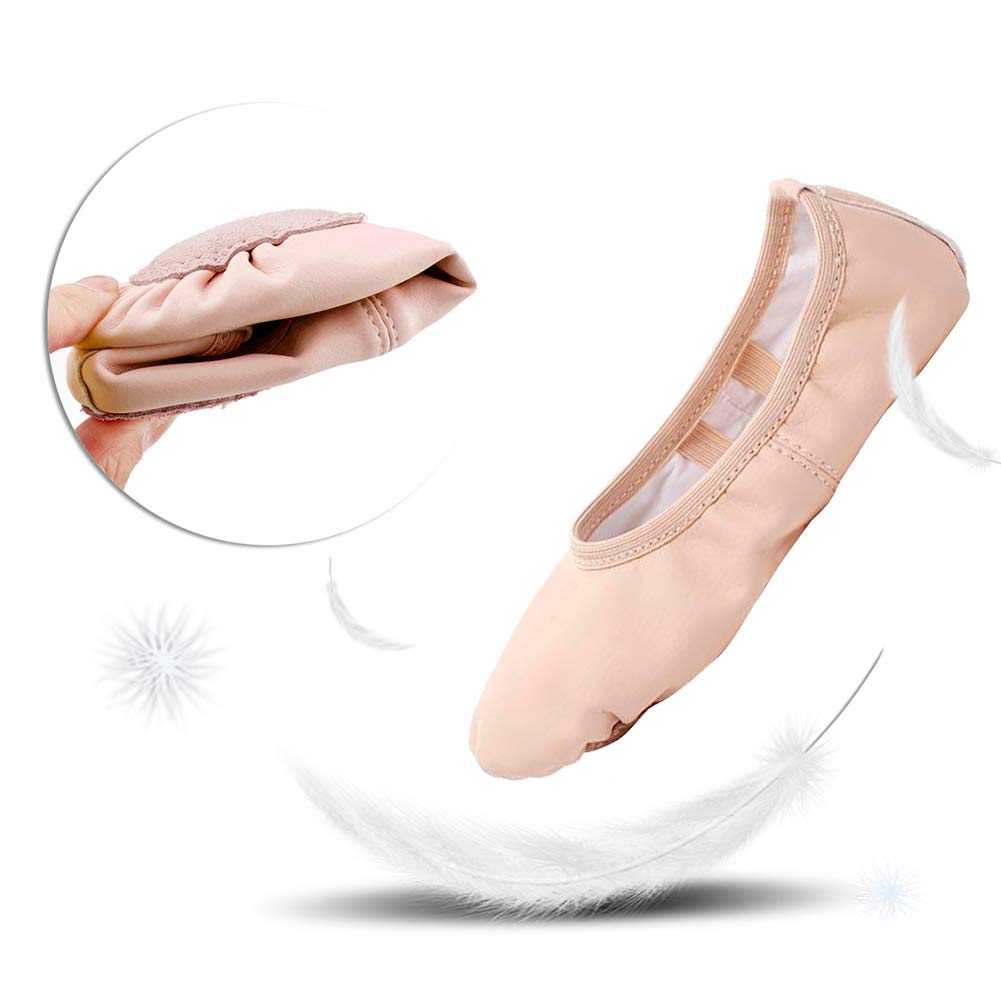 Ballet Shoes for Girls Toddler Soft Leather Split Sole(BP, 9MT)