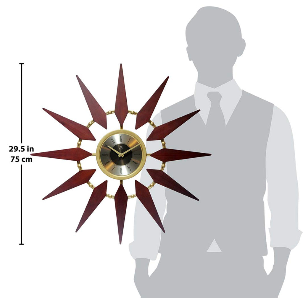 Inspired Nelson Style Orion Starburst Wall Clock Mid Century Modern 30 inch Large Mid Century