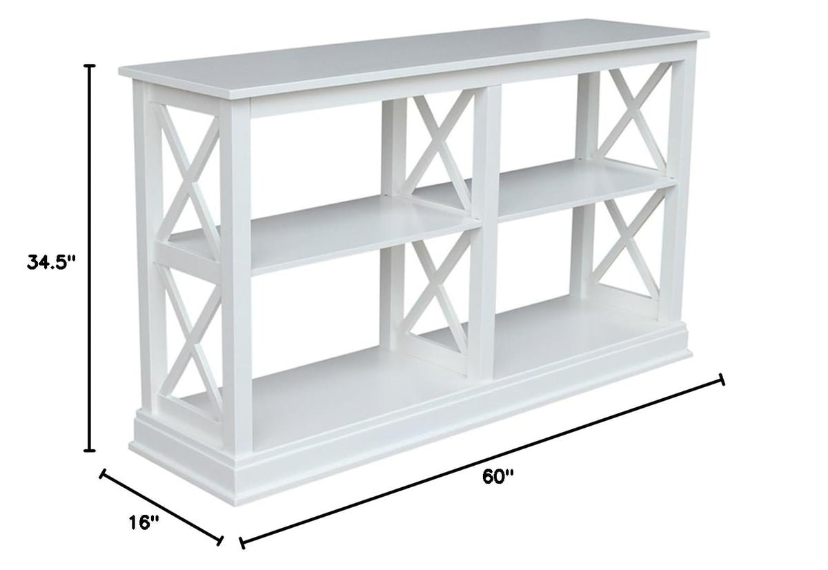 Hampton Sofa Server Table With Shelves, Standard, White
