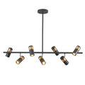 Lighting Black and Gold 7-Light Hanging Track Lighting Modern Kitchen Island Pendant Track Lighting Fixtures Mid