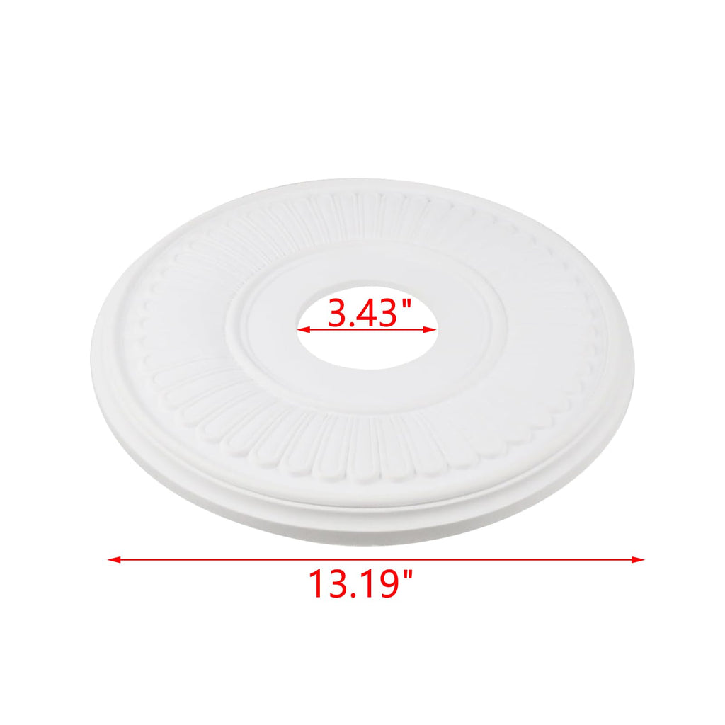 White PU Ceiling Medallion, 13 1/5" OD x 3 3/7" ID