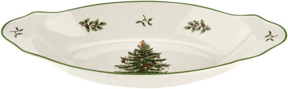 Christmas Tree - Christmas Tree Handled Serving Platter