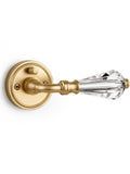 1 Pack Gold Glass Door Lever Privacy Crystal Door Levers Satin Brass Door Lever Interior Brushed Gold Door Handle