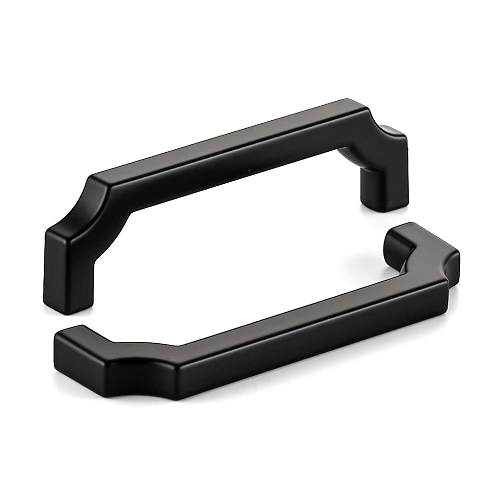 10 Pack Black Cabinet Handles, 3-3/4" Solid Kitchen Drawer Pulls