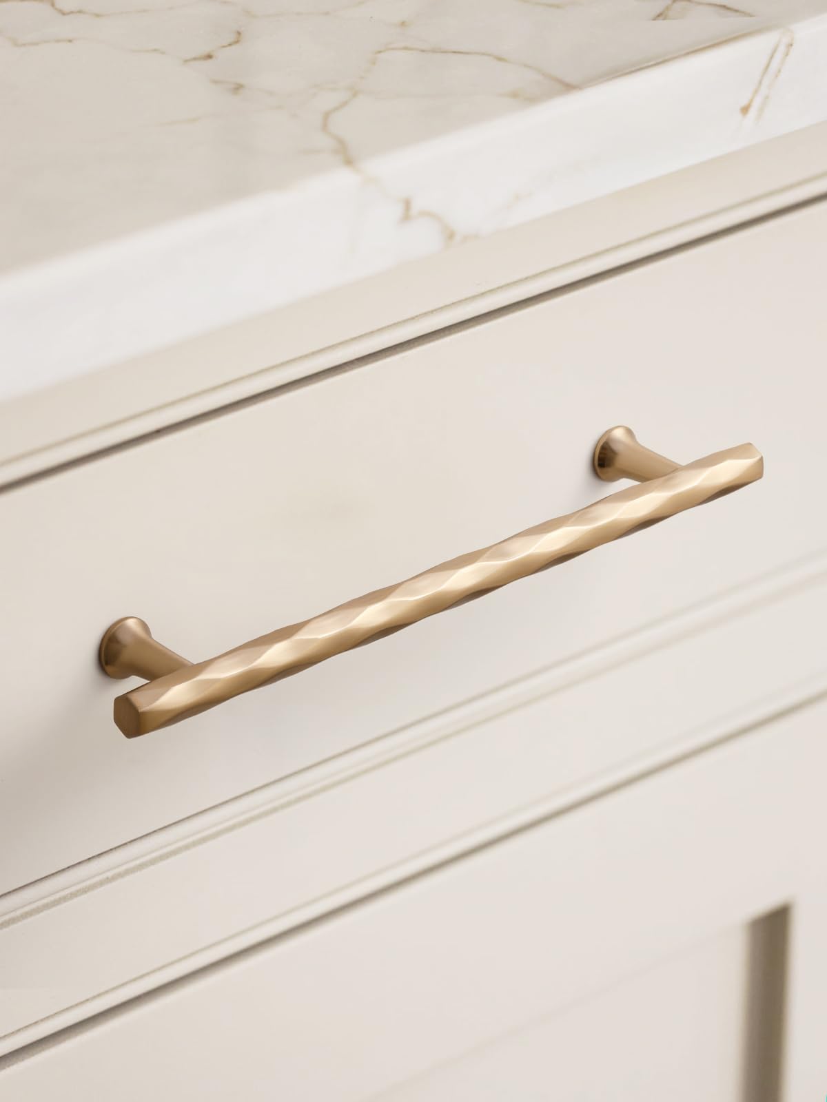 Cabinet Pulls Champagne Bronze 12.6" Hole Center 5 Pack Hammered
