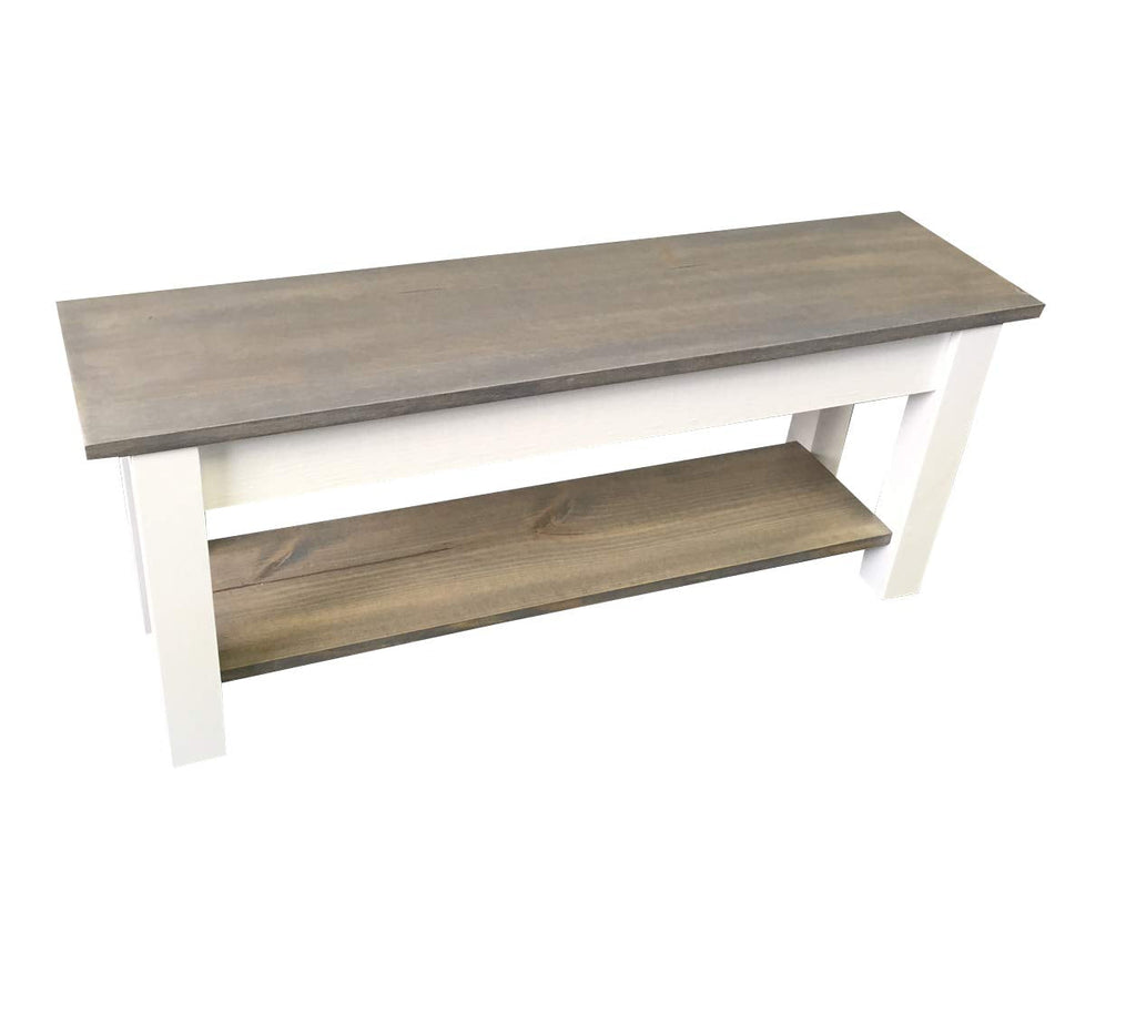 Cottage Bench with Shelf (36)