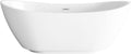 Elodie 67 Inch Soaking Bathtub, Modern Style, Glossy White