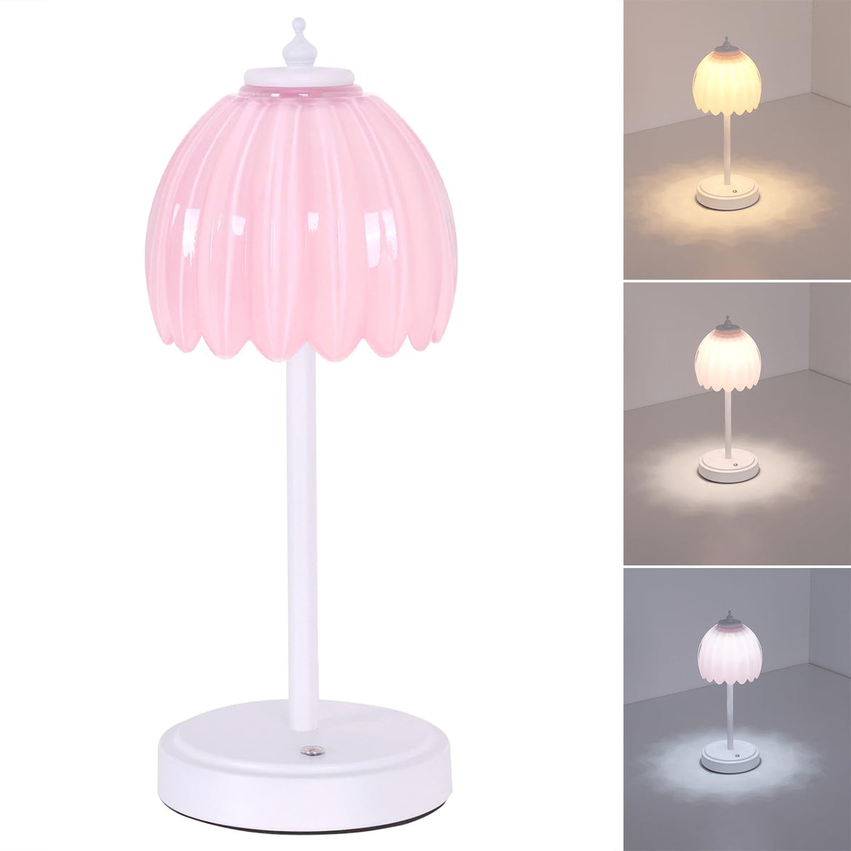 Rechargeable Table Lamp with 5200mAh Battery & Touch Control - 3 Adjustable Color Temperatures, Cordless Dimmable