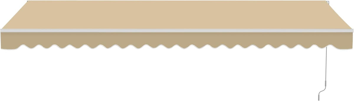 Electric Patio Awning Caribbean White Frame 20x10 Desert Sand | Retractable sunshade for decks and balconies