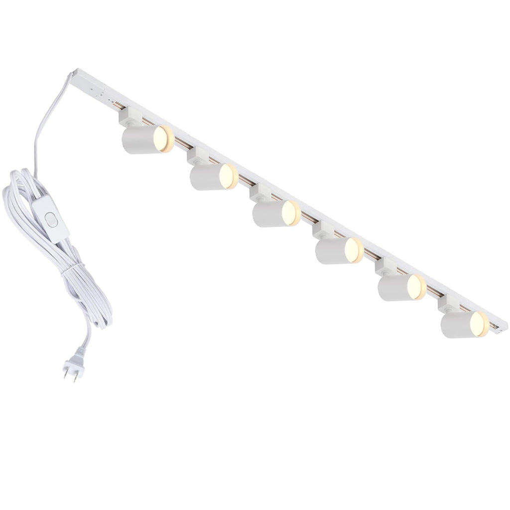 Plug in Track Lighting with Power Cord, 6-Light LED Track Lighting Kit with Track Rail, Modern Kitchen GU10 Track