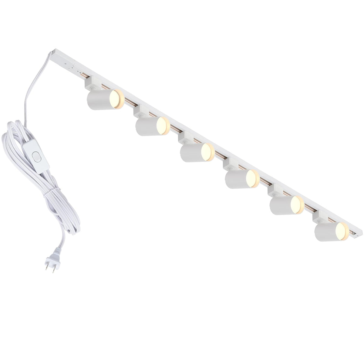 Plug in Track Lighting with Power Cord, 6-Light LED Track Lighting Kit with Track Rail, Modern Kitchen GU10 Track