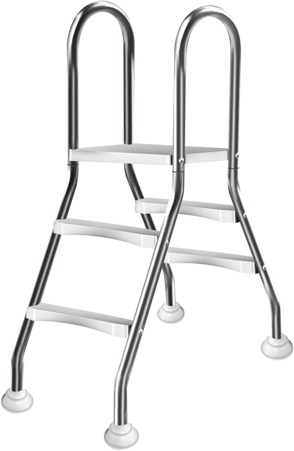 Above Ground Pool Ladder,34" Heavy Duty Luxury Pool Ladder with Platform,2-Steps,Swimming Frame Pool Ladder,304