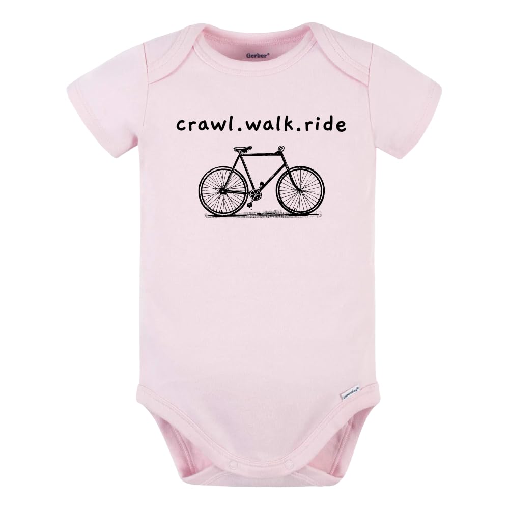 Crawl Walk Ride Bike Baby Bodysuit, Newborn Outfit, Baby Clothes, Gift for Children