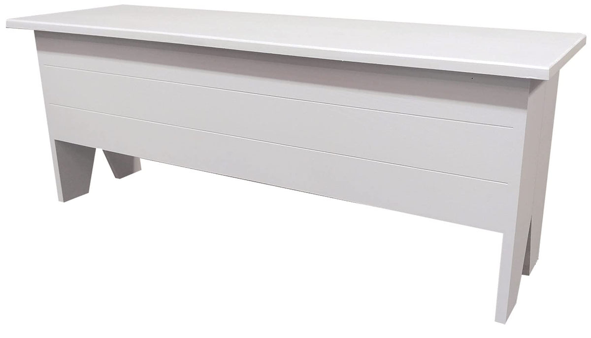 Large Storage Bench 4' Long (Solid Cottage White)
