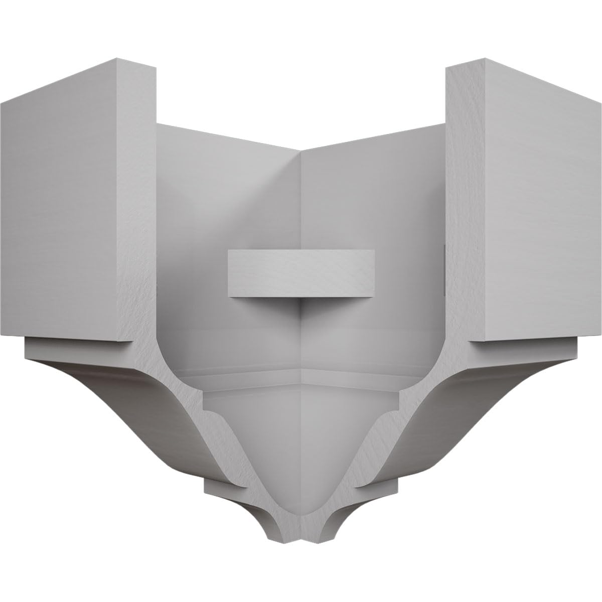 2 3/4"P x 5 5/8"H x 5 1/2"W Solid Paint Grade Wood Outside Crown Moulding Block for Profiles up to 3"H x 2