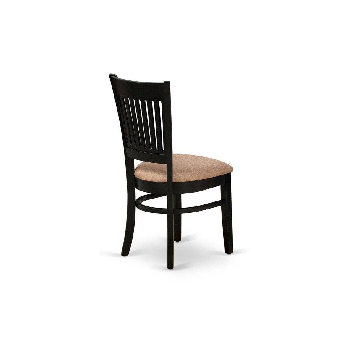 West Furniture VAC-BLK-C Vancouver Dining Chairs - Linen Fabric Upholstered Wood Chairs, Set of 2, Black