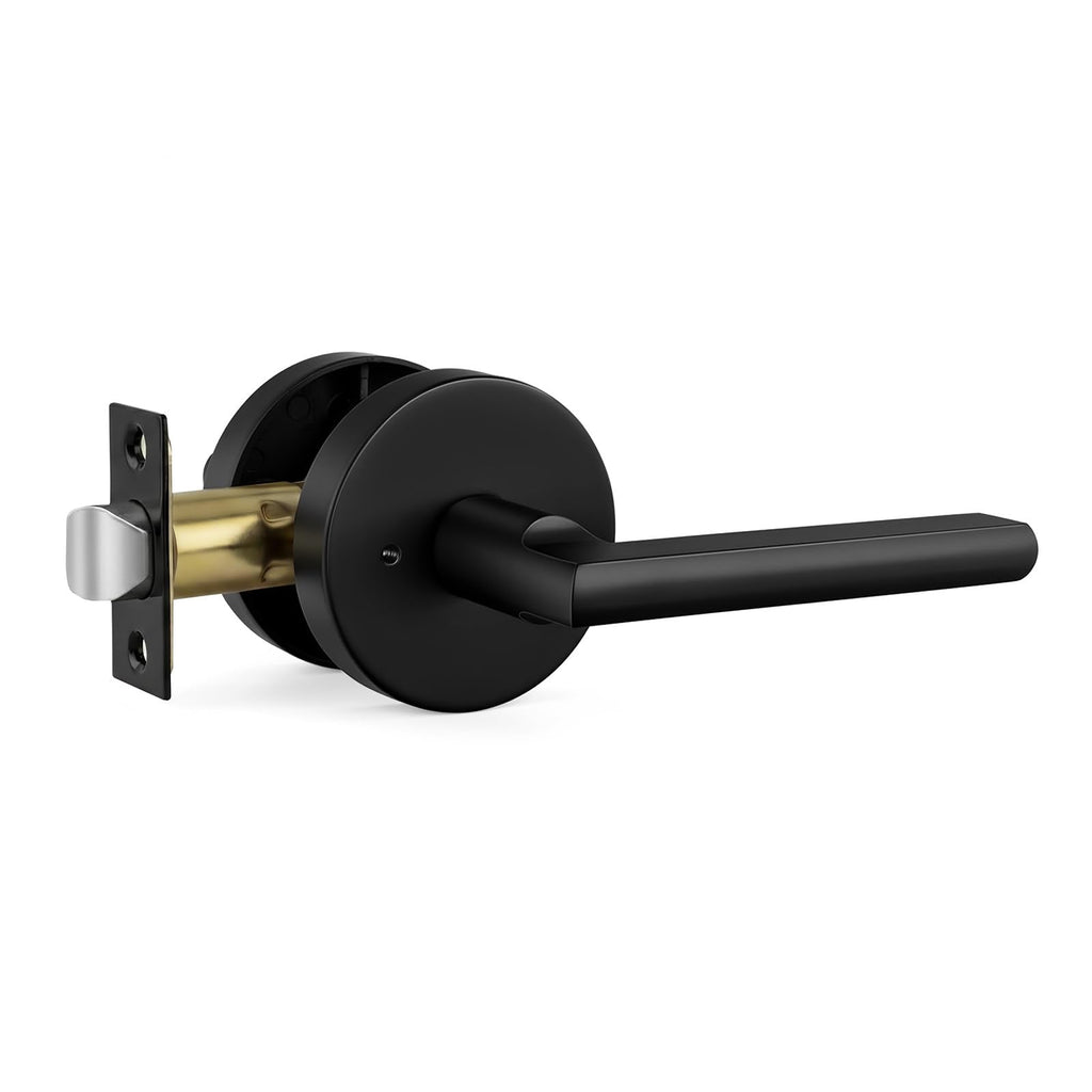 Black Door Handle Interior Privacy Door Lever Zinc Alloy 1 Pack