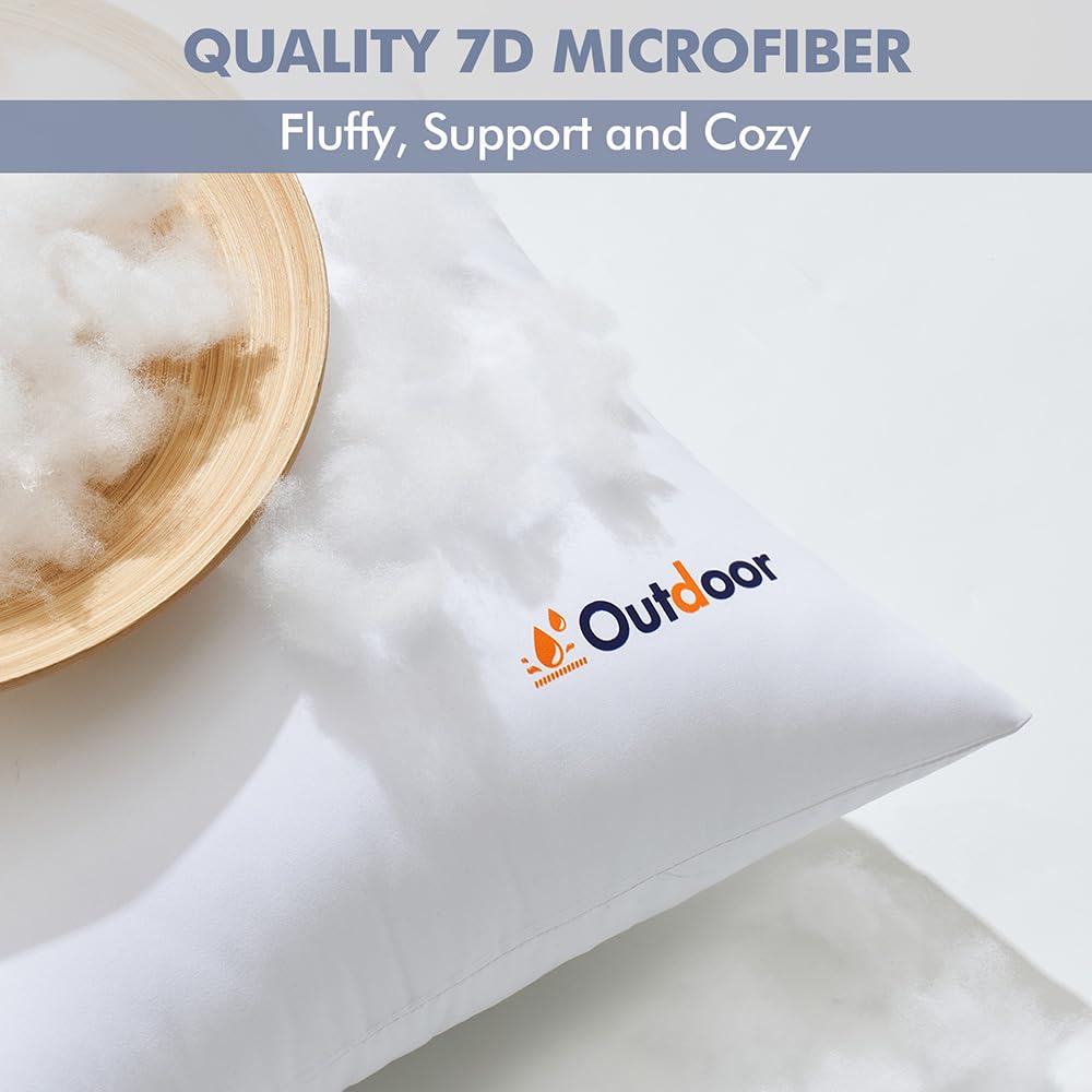 Outdoor Pillows Set of 4 16x16 Waterproof Throw Pillow Inserts