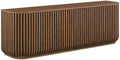 Fortitude 75" Fluted Curved Sideboard Buffet with 4 Doors in Walnut - Modern Media Console TV Stand with Adjustable
