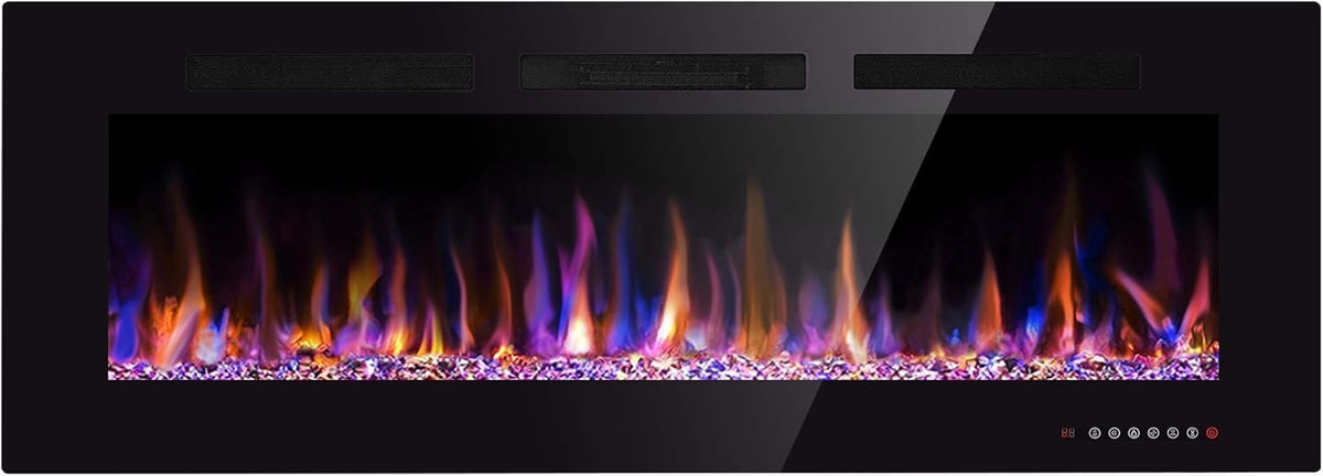 50 inch Electric Fireplace Recessed and Wall Mounted Insert Update