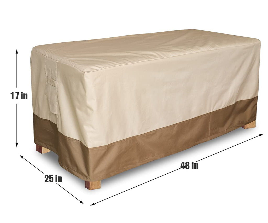Rectangular Patio Coffee Table Cover-Durable and Waterproof Outdoor Furniture Cover, Large Size L48'' x W25'' x H17''