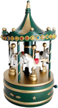 Wooden Rotating Music Box Carousel Music Box Christmas Decorations Music Box (Color : A) (C)
