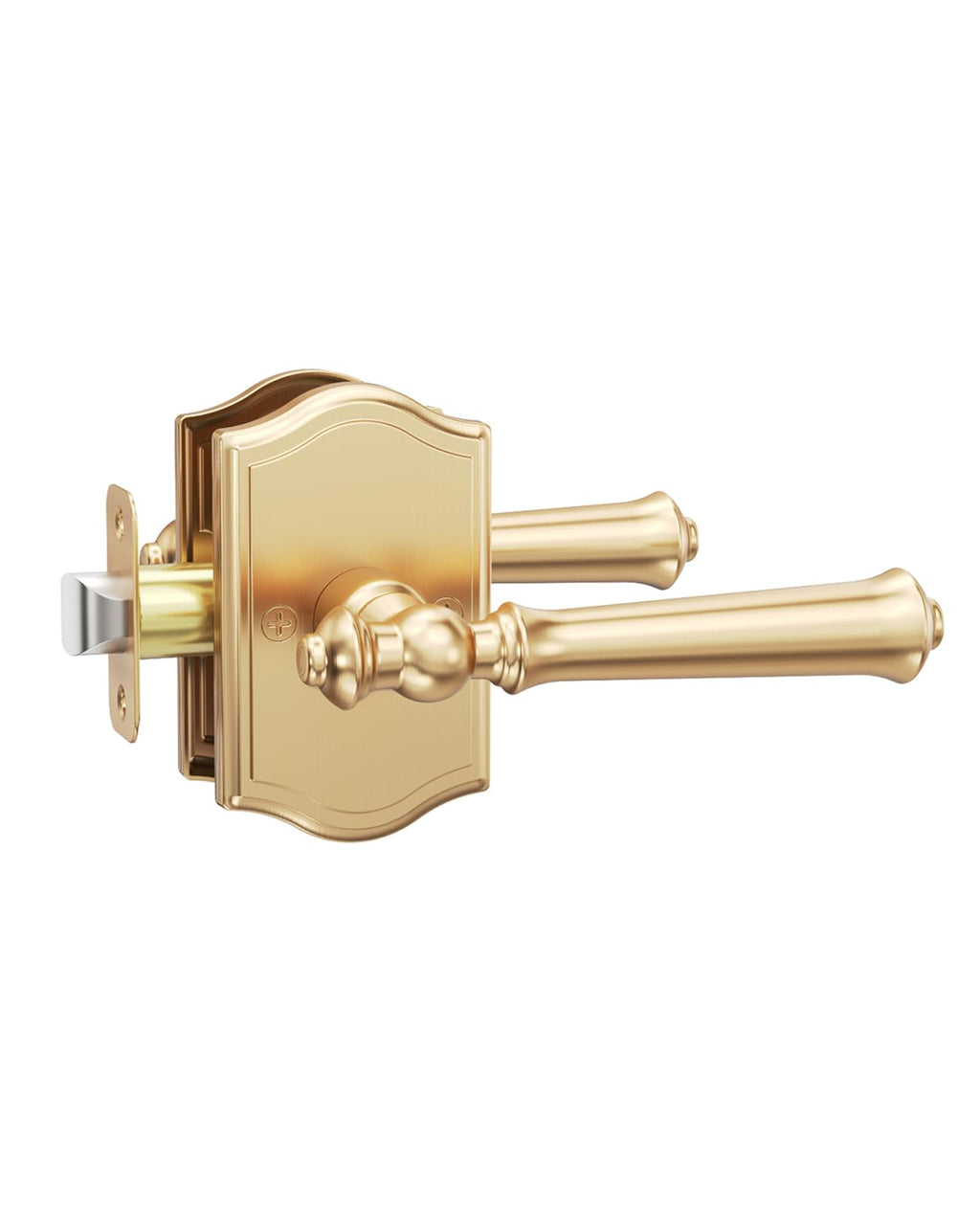 1 Pack Brushed Satin Brass Passage Interior Door Handles