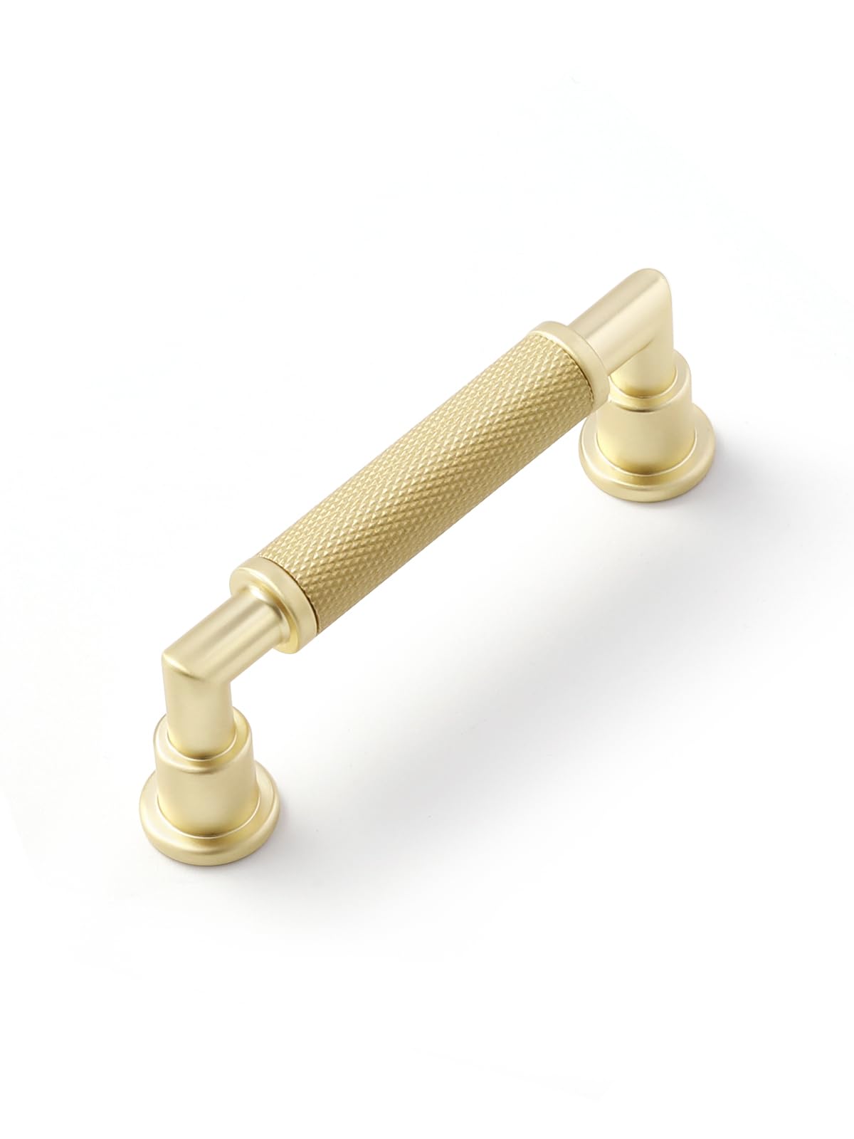 5 Pack Gold Cabinet Pulls 3" Hole Center Knurled Brass Drawer Pulls Bathroom Dresser Handles Hardware Bar Zinc Alloy
