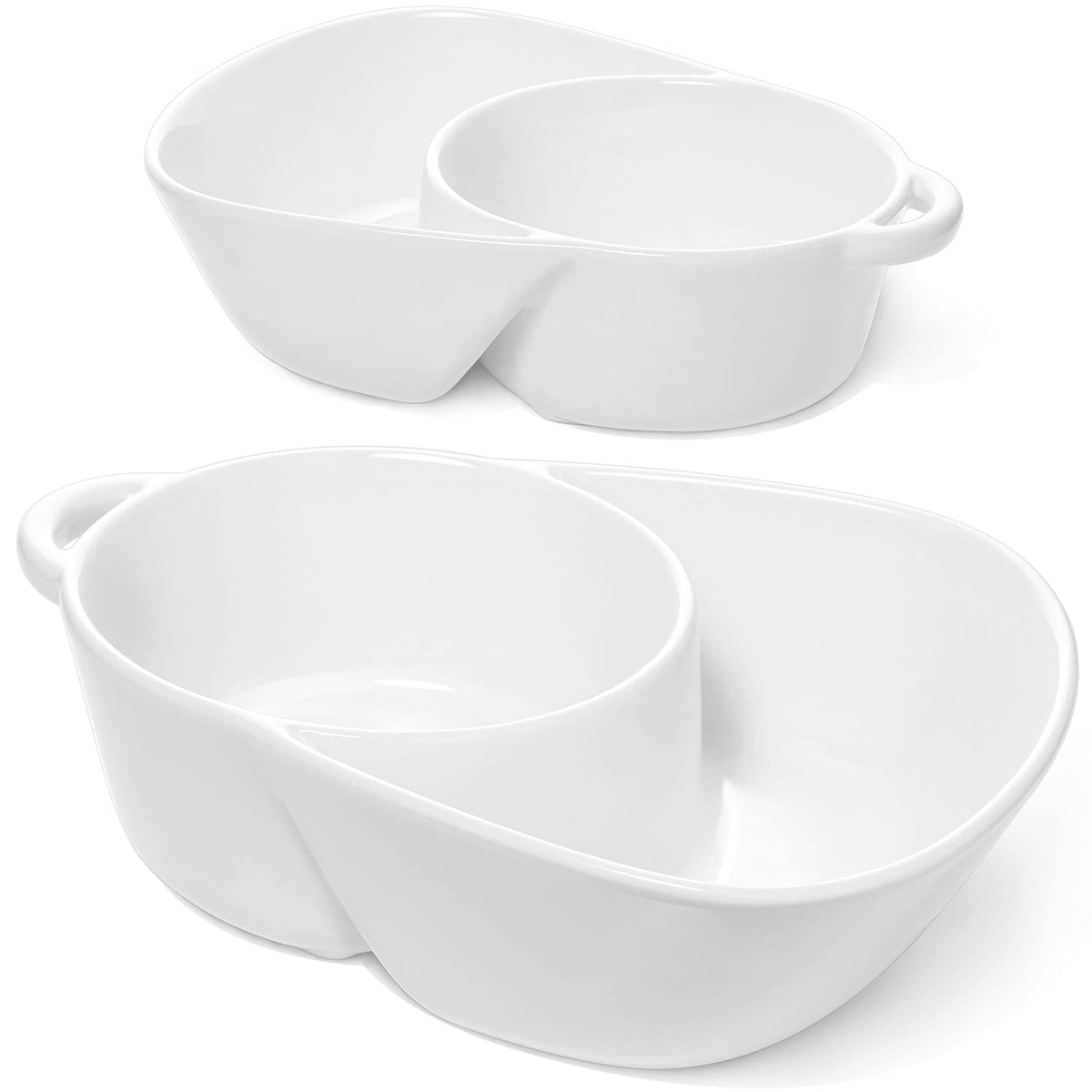 Chip and Dip Bowls, Anti-Soggy Cereal Bowl, Soup and Side/Cracker Bowls Sets for Breakfast, Soup and Sandwich, Bread
