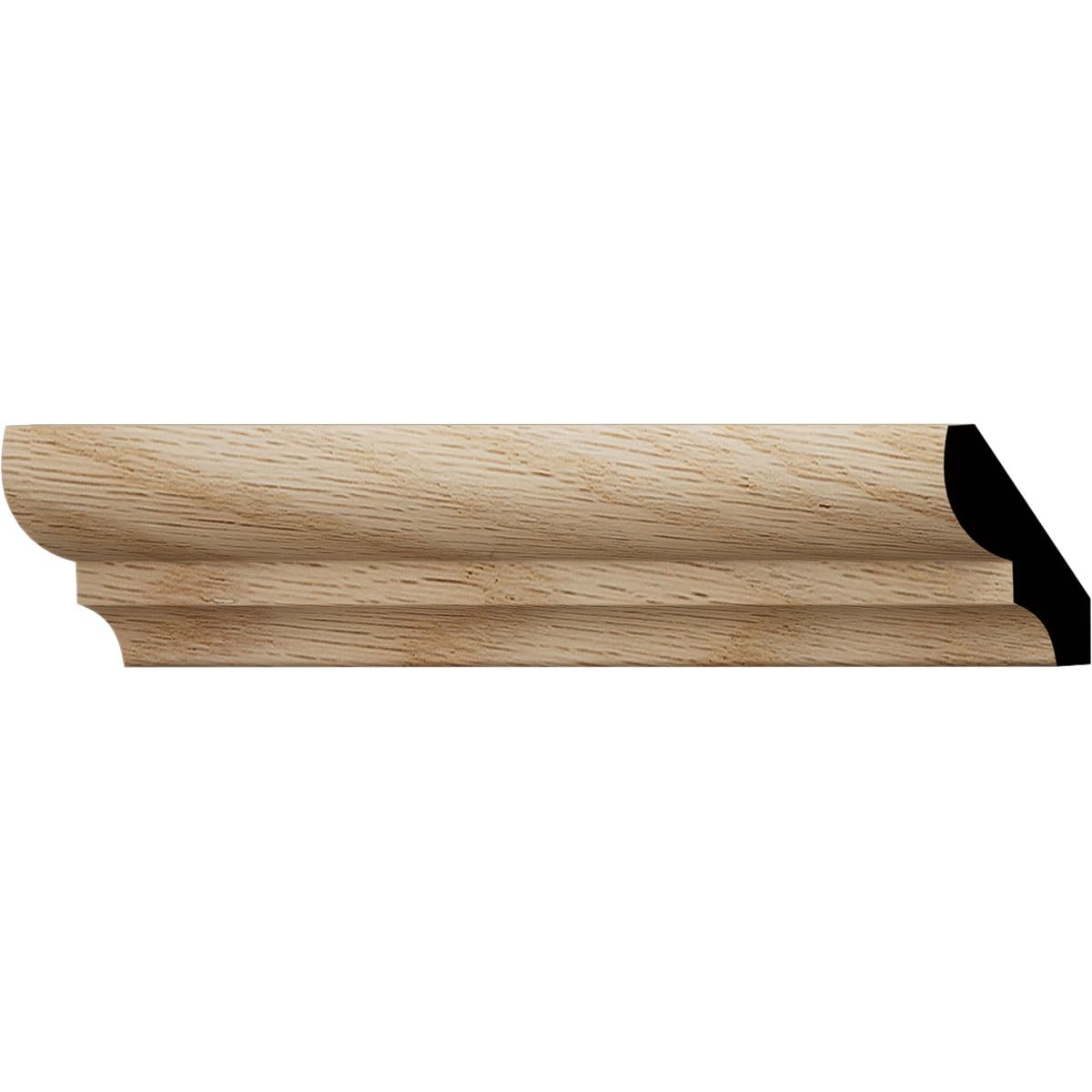 Crown Moulding, Solid Hardwood, 1 7/8"H x 1 5/16"P x 2 1/4"F x 96"L, Stain Grade White Oak