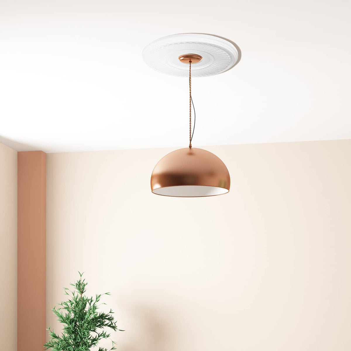 2 Pieces PU Ceiling Medallion for Light Fixtures White Ceiling Light Decorative Fan Medallion Lighting Ceiling Ring