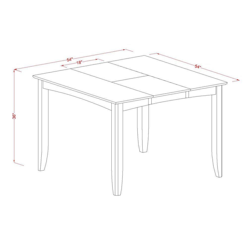 West Furniture 7 Piece Counter Height Dining Table Set Consist of a Square Wooden Table with Pedestal