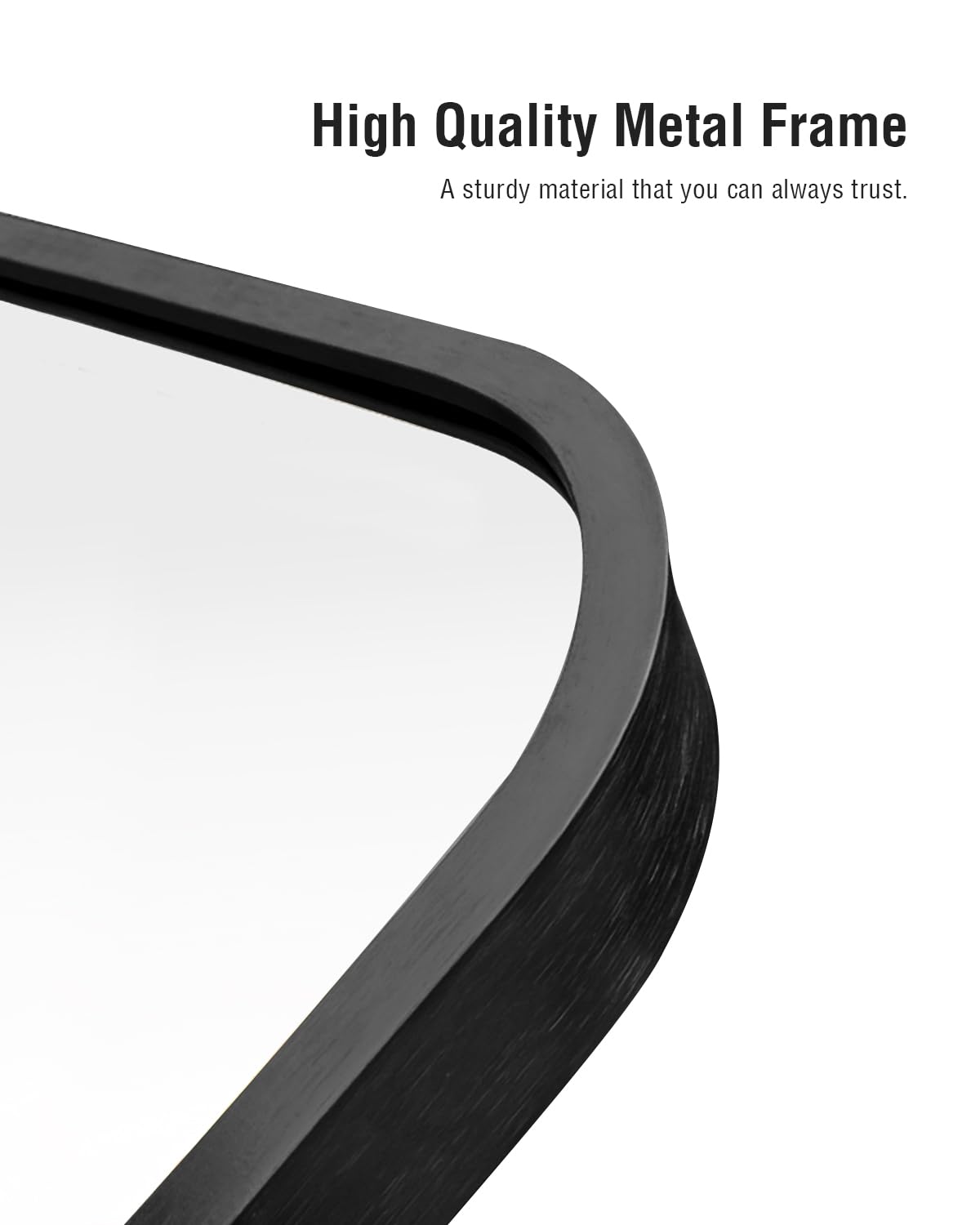 Arched Full Length Mirror, Floor Mirror with Stand, 90"x46" Large, Oversize Mirror, Black