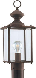 Traditional One Light Outdoor Post Lantern from Jamestowne Collection Dark Finish, 7.00 inches, Antique Bronze