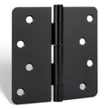 18 Pack Door Hinges 4 Inch Matte Black with 1/4" Radius Corners