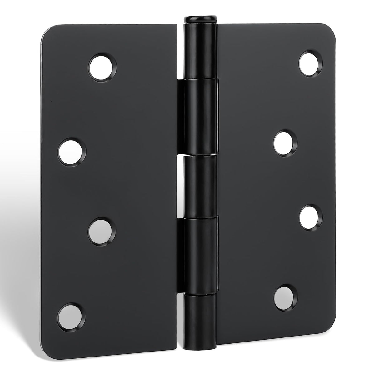 18 Pack Door Hinges 4 Inch Matte Black with 1/4" Radius Corners