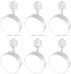Diffuse LED Track Lighting Heads H Type, 12W 3000K, 6 Pack White