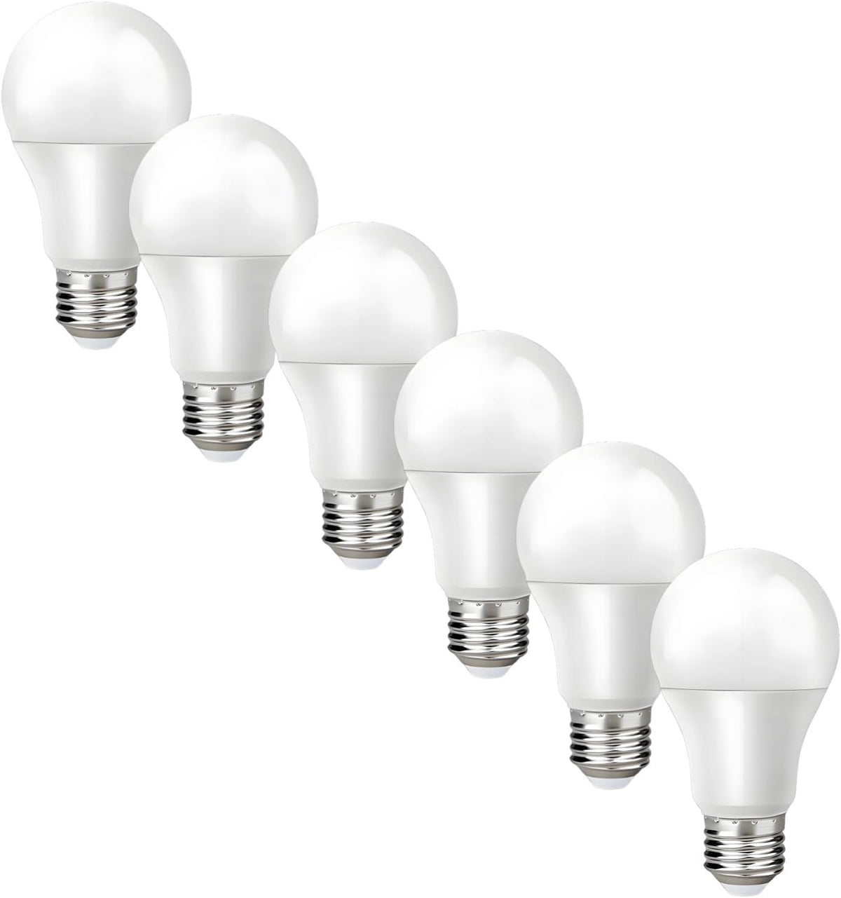 6 Pack 3-Way LED Light Bulb Three Way 50W-100W-150W Equivalent, E26 Base