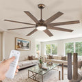 72" Ceiling Fan with LED Light and Remote - Silver Gray
