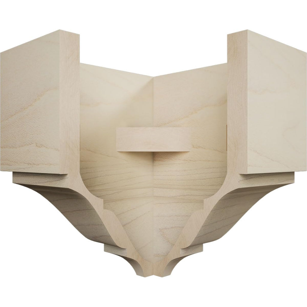 2 3/4"P x 5 5/8"H x 5 1/2"W Solid Hardwood Stain Grade Universal Outside Crown Moulding Block for Profiles