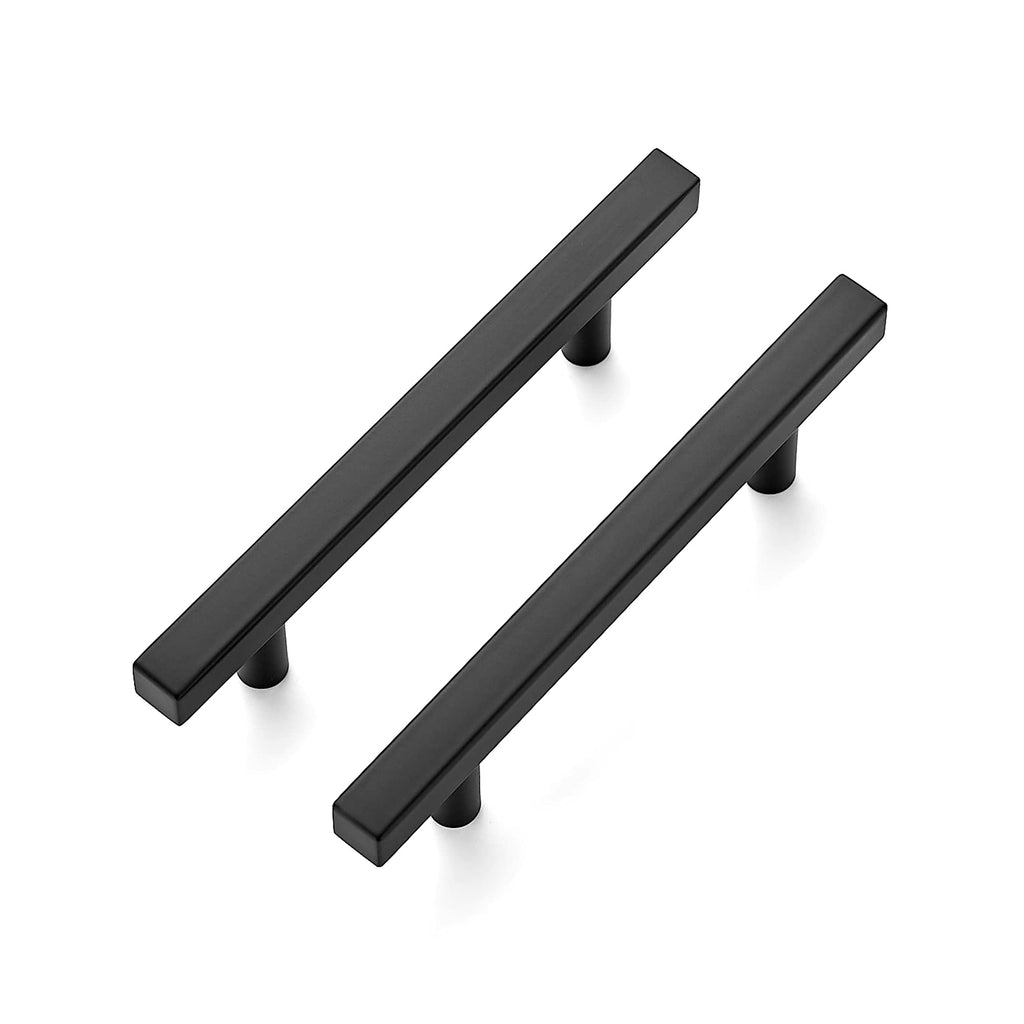 Matte Black Cabinet Hardware Square Pulls, 3.75 Inch, 35 Pack