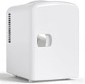 4L/6 Can Portable Mini Fridge,Personal Compact Refrigerator,Small Cooler for Food,Drinks or Skin Care, AC/DC for Bedroom, Car, Office & Dorm, White