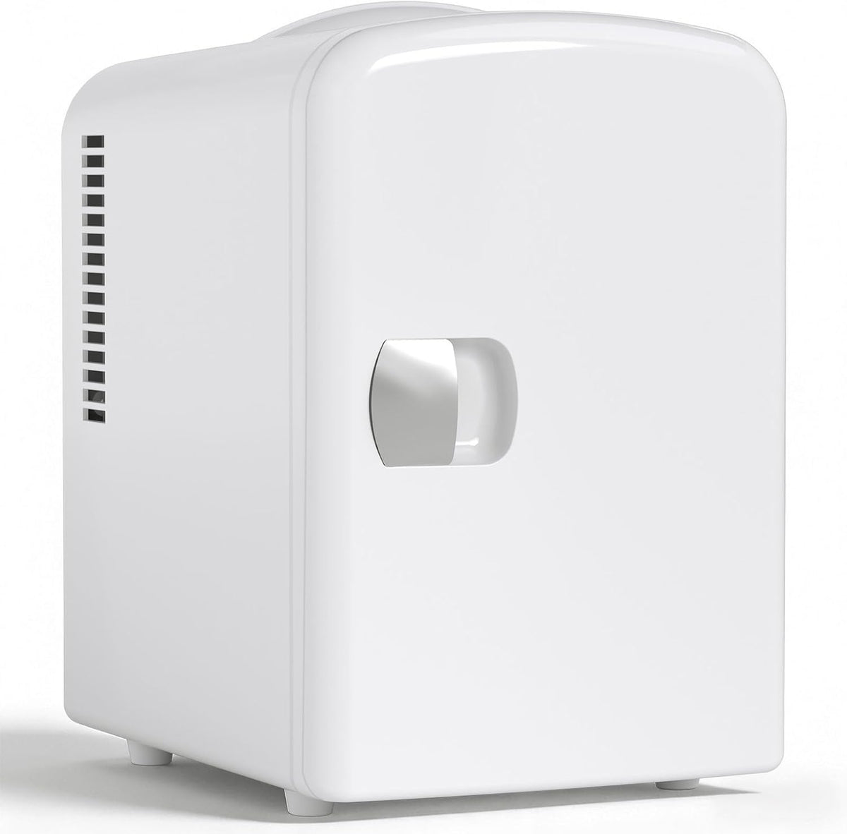 4L/6 Can Portable Mini Fridge,Personal Compact Refrigerator,Small Cooler for Food,Drinks or Skin Care, AC/DC for Bedroom, Car, Office & Dorm, White