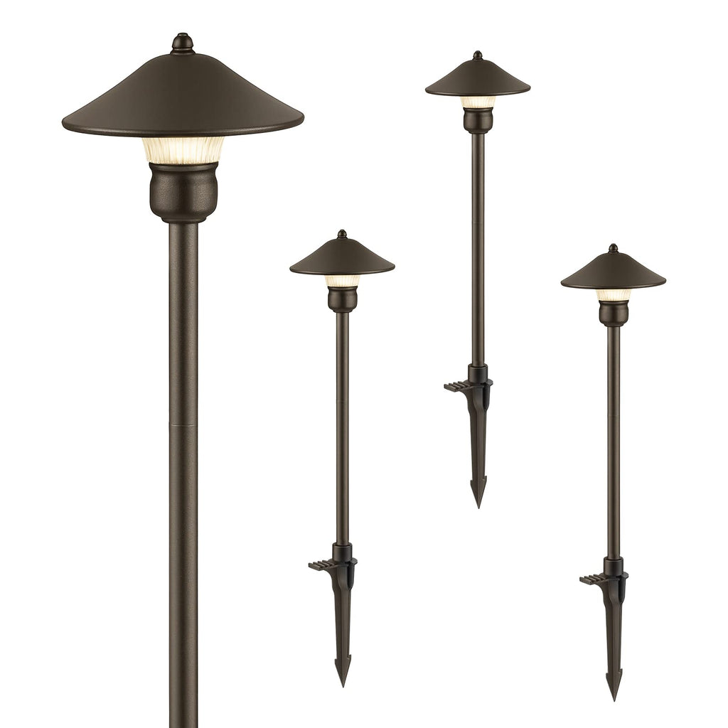 Low Voltage Landscape Lighting, Wired LED Pathway Lights 4 Pack