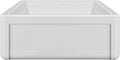 Kitchen Sink, 27" Reversible Single Bowl Fireclay Sink with Three Edge Frame, Plain Front Apron, Gloss White Finish