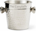 Hampton Collection Custom Engraved Wine Chiller and Ice Bucket - Stainless Steel Ice Tub, Hand-Hammered Detail