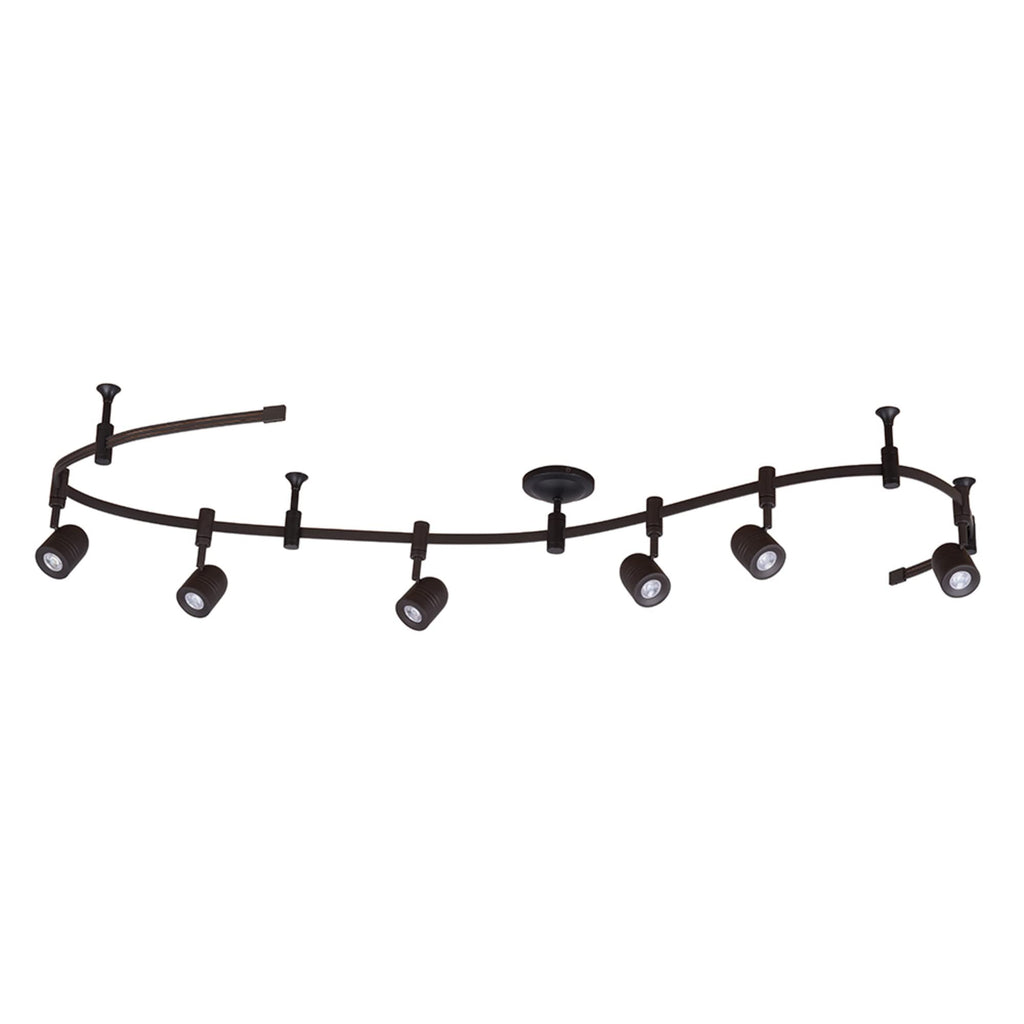 000 Transitional 6-Light Integrated LED Flex Track Ceiling Light, Bulbs Included 96", Oil Rubbed Bronze, Black