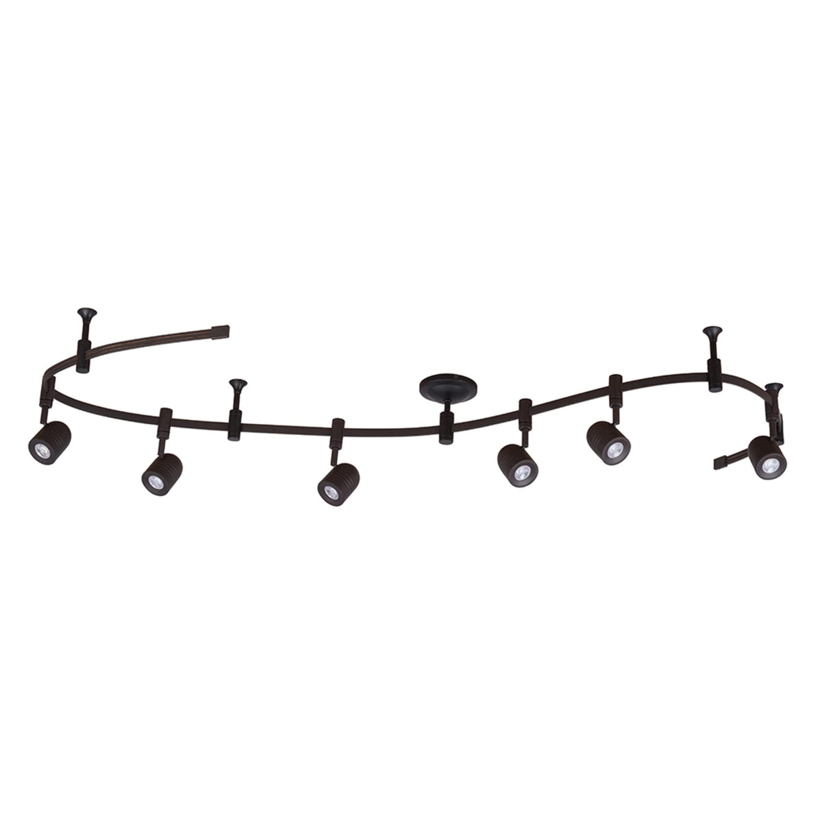 000 Transitional 6-Light Integrated LED Flex Track Ceiling Light, Bulbs Included 96", Oil Rubbed Bronze, Black
