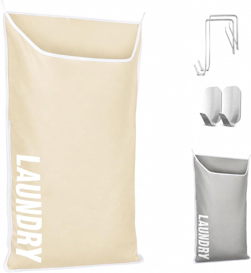 Hanging Laundry Hamper Bag,Space Saving over the Door Storage Bags - Behind the Door Hampers for Dirty Clothes, Wall