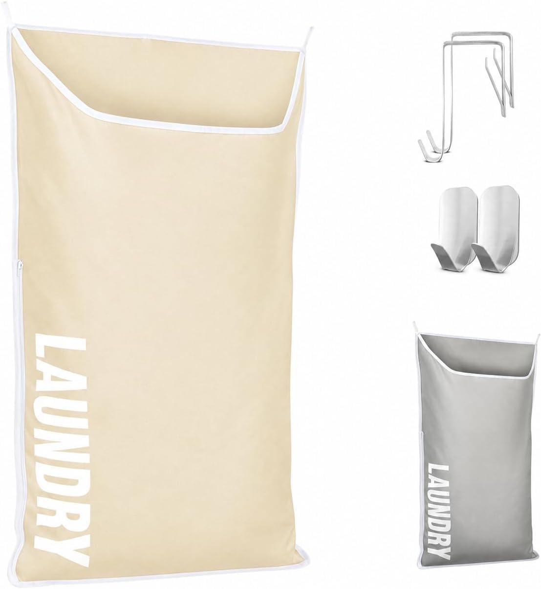Hanging Laundry Hamper Bag,Space Saving over the Door Storage Bags - Behind the Door Hampers for Dirty Clothes, Wall